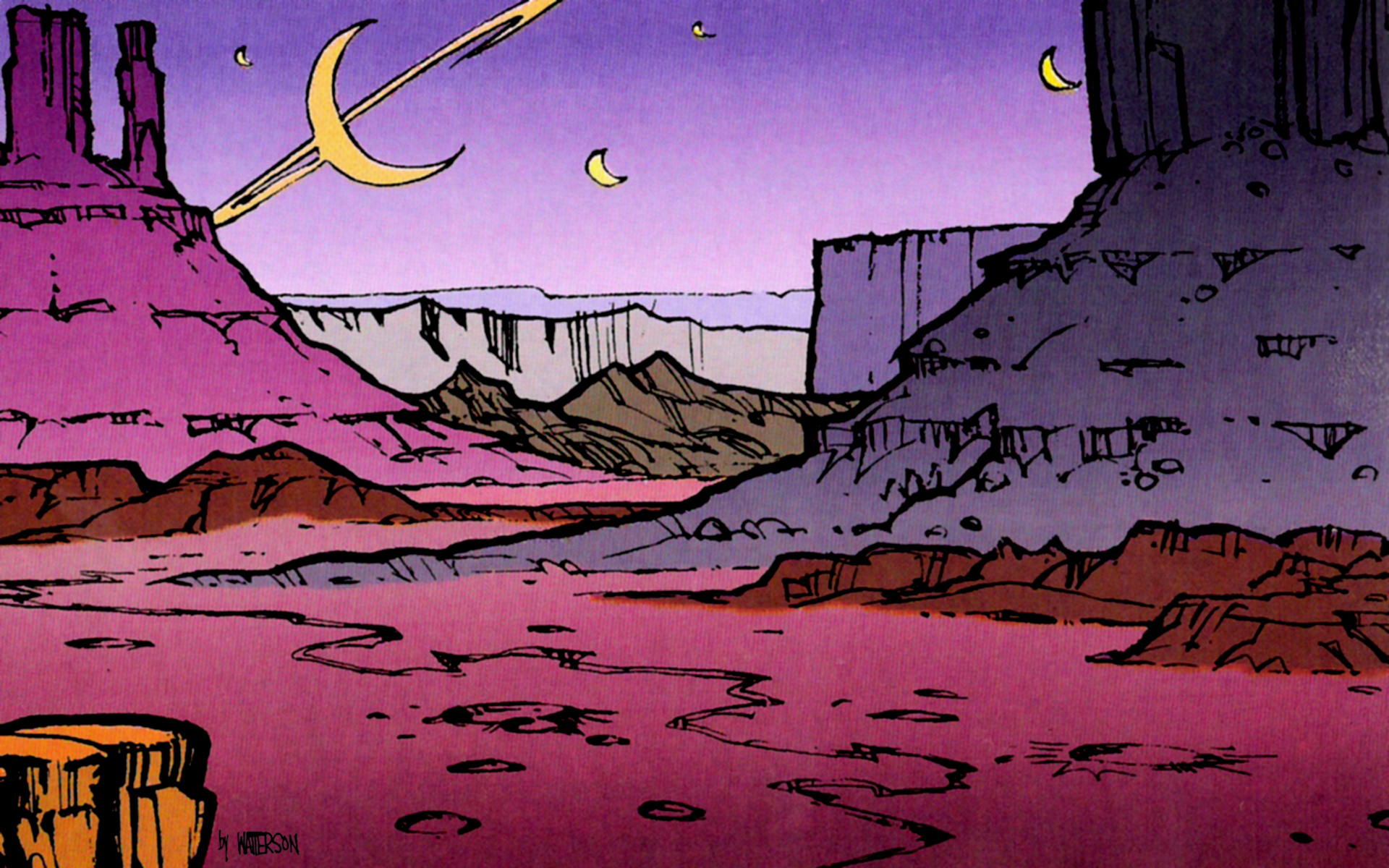 Calvin and Hobbes Space Wallpaper - WallpaperSafari