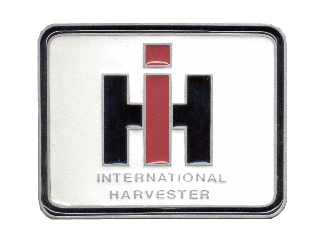 International Harvester Round Satin Emblem – New Made In USA – IH Tractor Badge