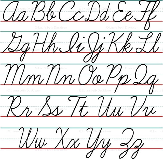 Printable Cursive Alphabet Chart