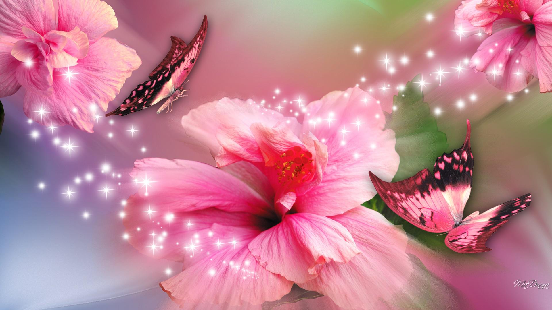 Pink Butterfly Wallpaper Flower - WallpaperSafari