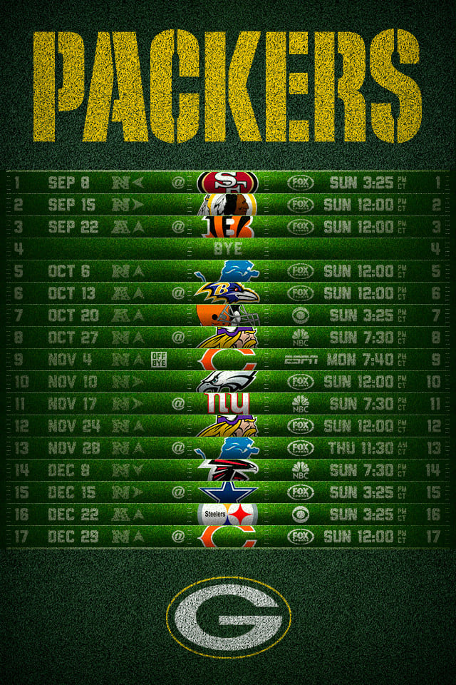 Green Bay Packers Schedule 2024 25 Viva Marylou