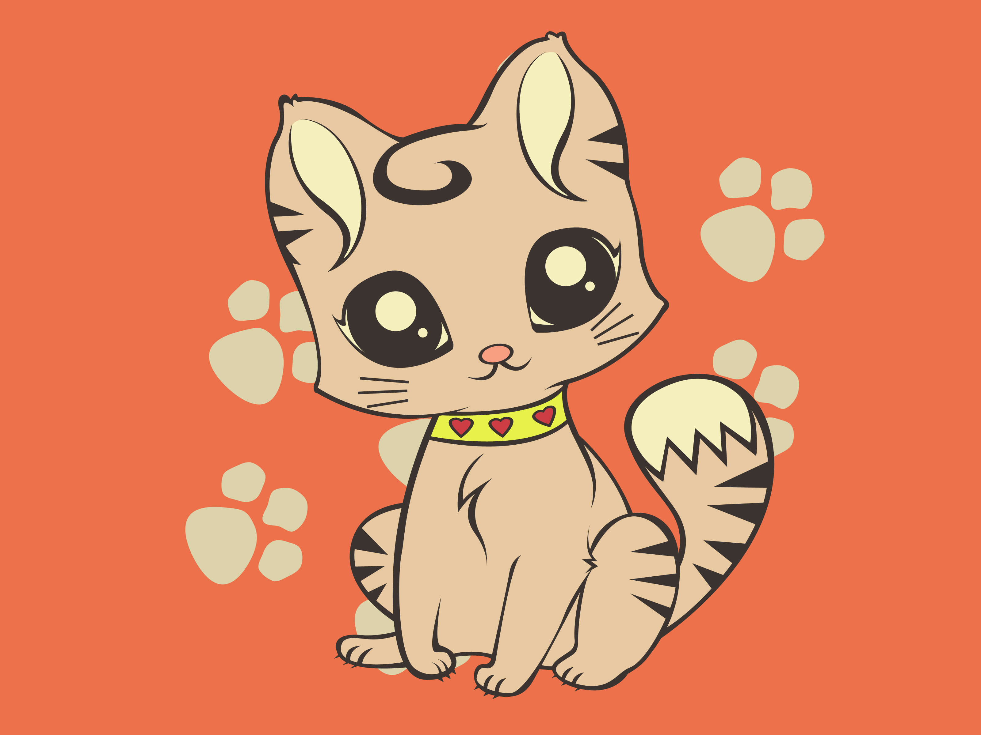 Cute Cartoon Cat Wallpaper - WallpaperSafari