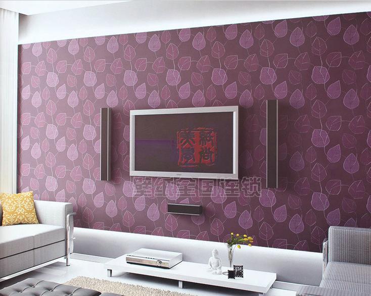 living room wallpaper purple