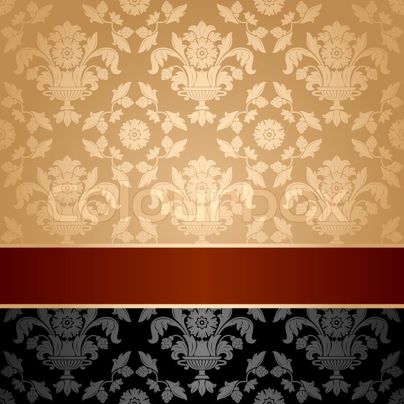 Maroon and Gold Floral Background