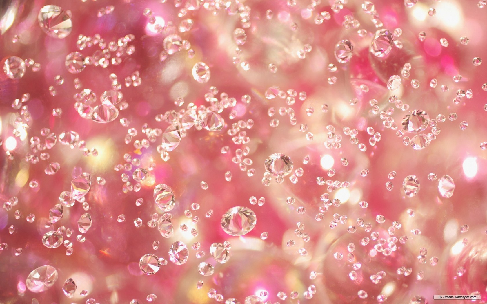 Pink Diamonds and Crystals Wallpaper