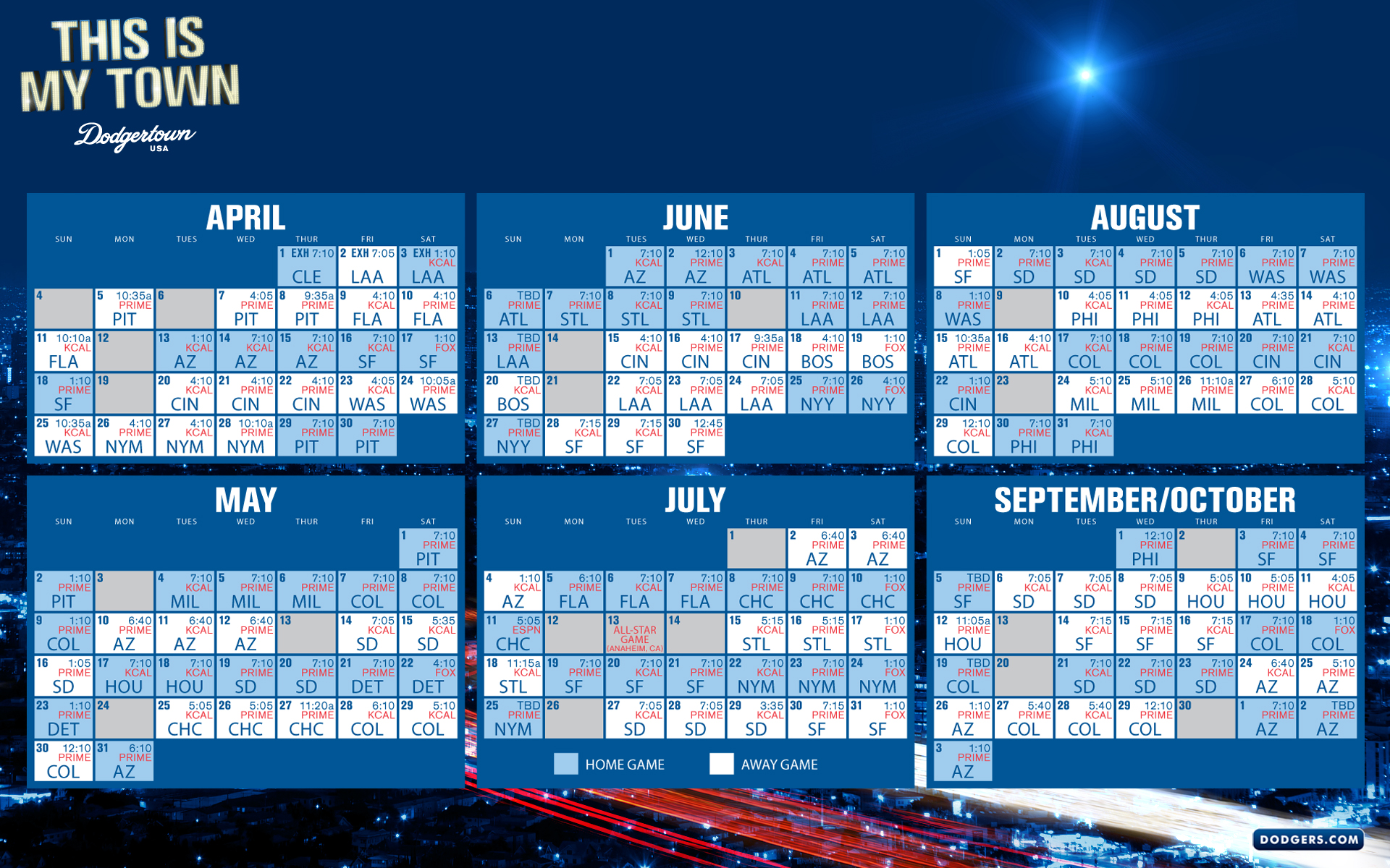 La Dodgers Printable Schedule