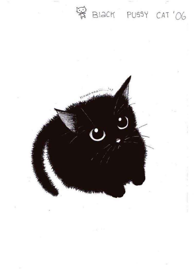 Black Cat Wallpaper Drawings - WallpaperSafari