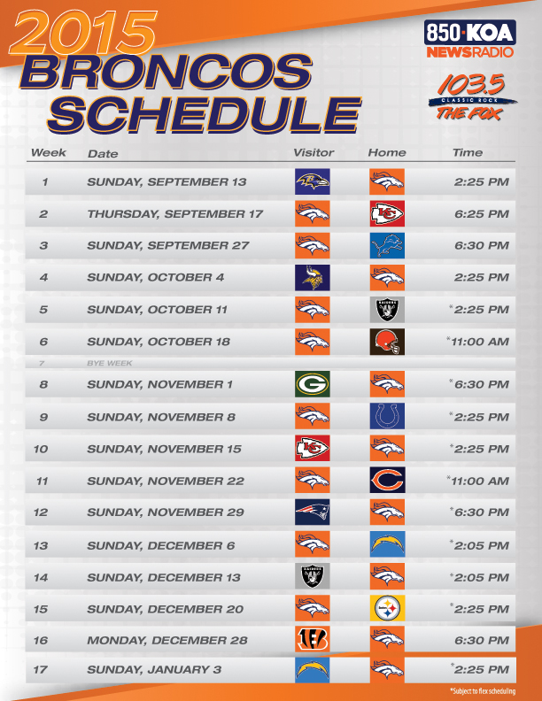 2015 Denver Broncos Schedule Wallpaper WallpaperSafari