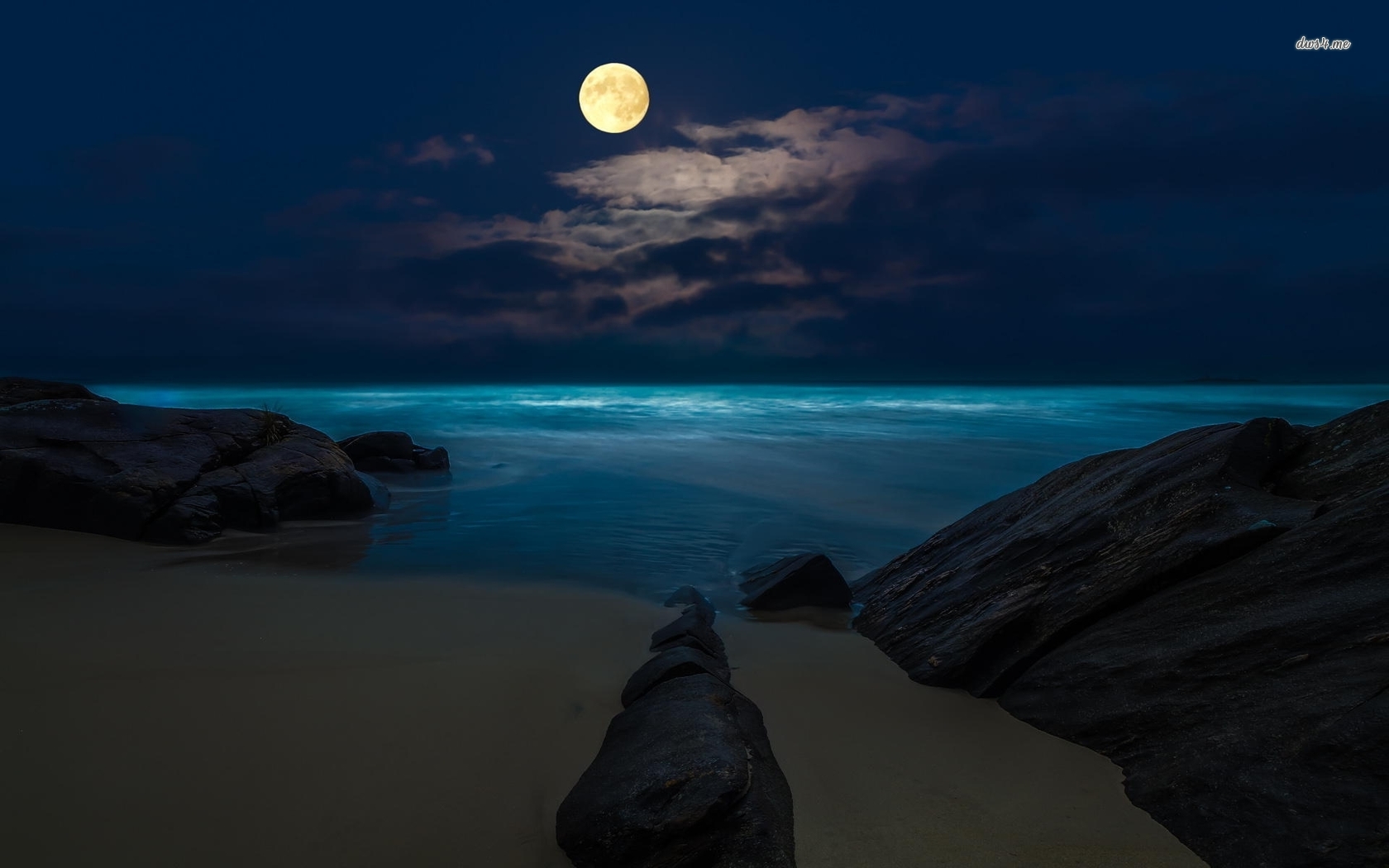 Moon Over Water Wallpaper
