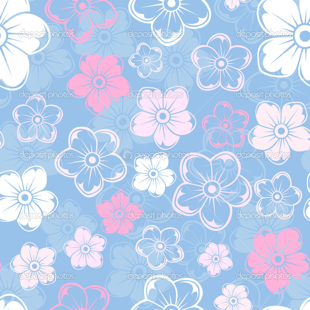 Wallpaper Pink and Blue Flowers - WallpaperSafari