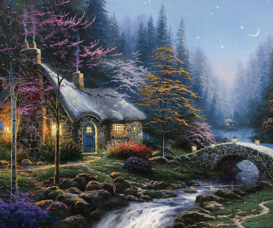 Thomas Kinkade Fall Wallpaper - WallpaperSafari