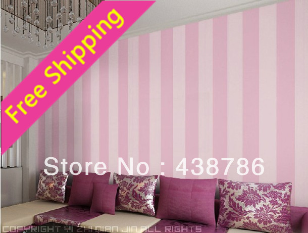 Stripe Wallpaper Modern Brief Pink For Kids Room Jpg