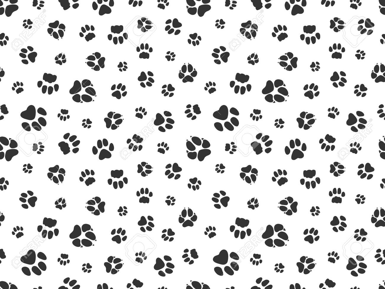Pet Paw Pattern Animal Background With God Cat Paws