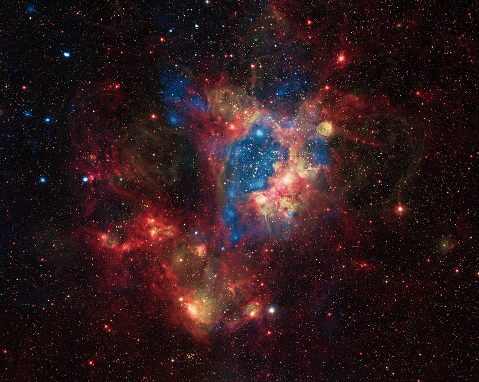 Surprisingly Bright Superbubble Nasa Spitzer Space Telescope