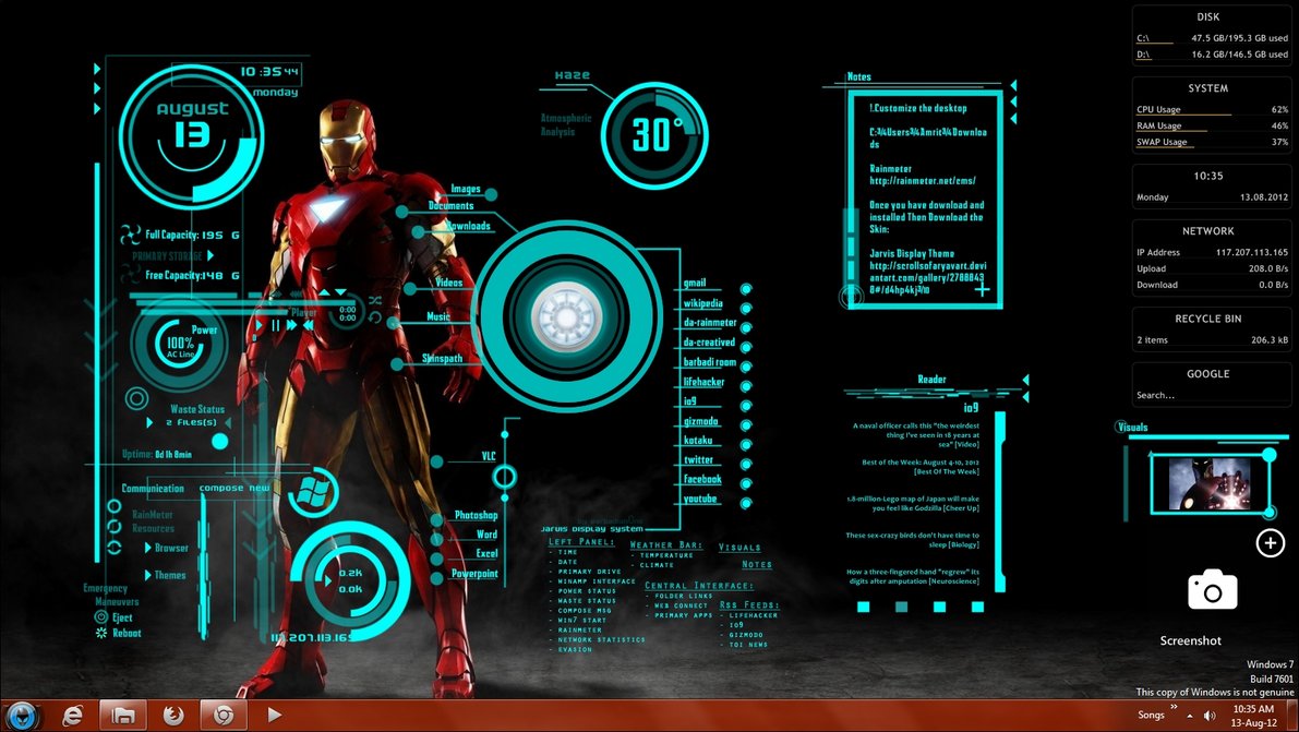 Iron Man Theme Wallpaper By Satzwin7