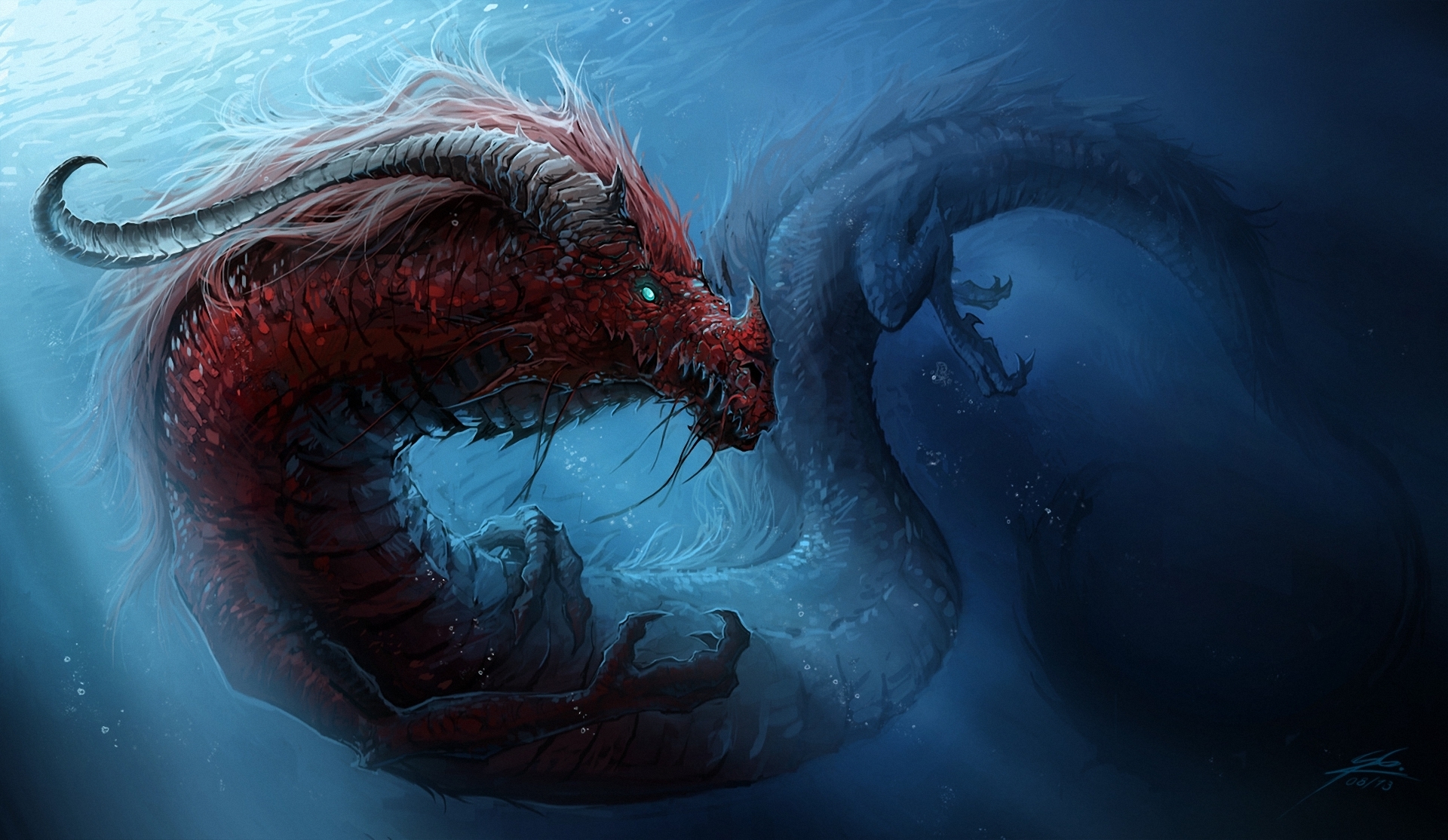 Dragons Underwater World Chinese Dragon Wallpaper Background