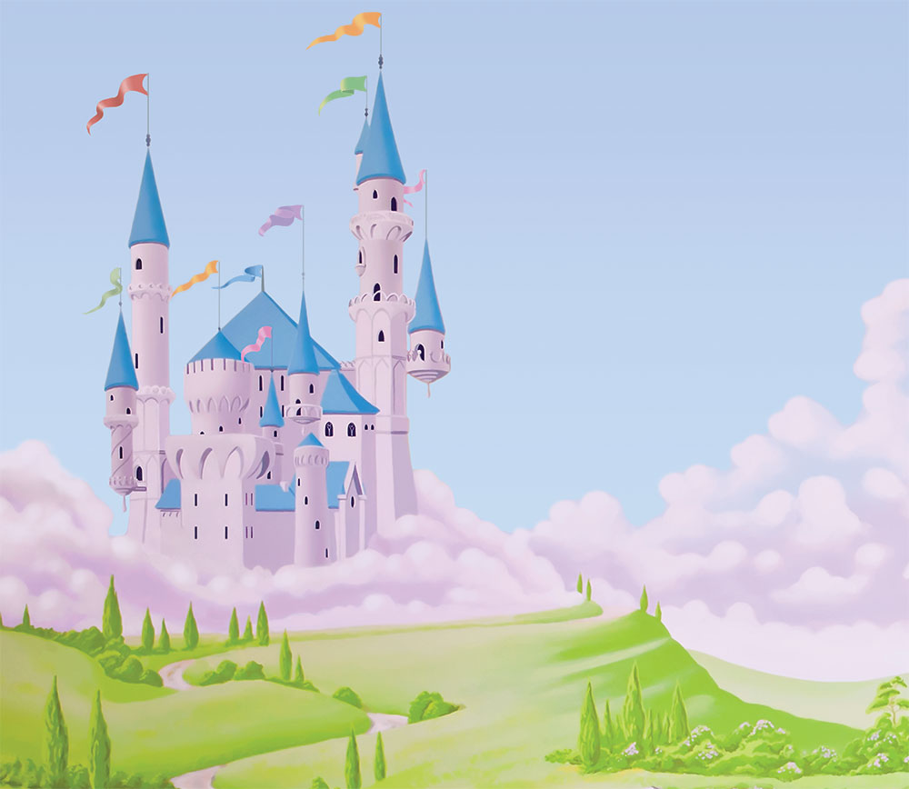 Princess Castle With Unicorn Wallpaper Mural Style