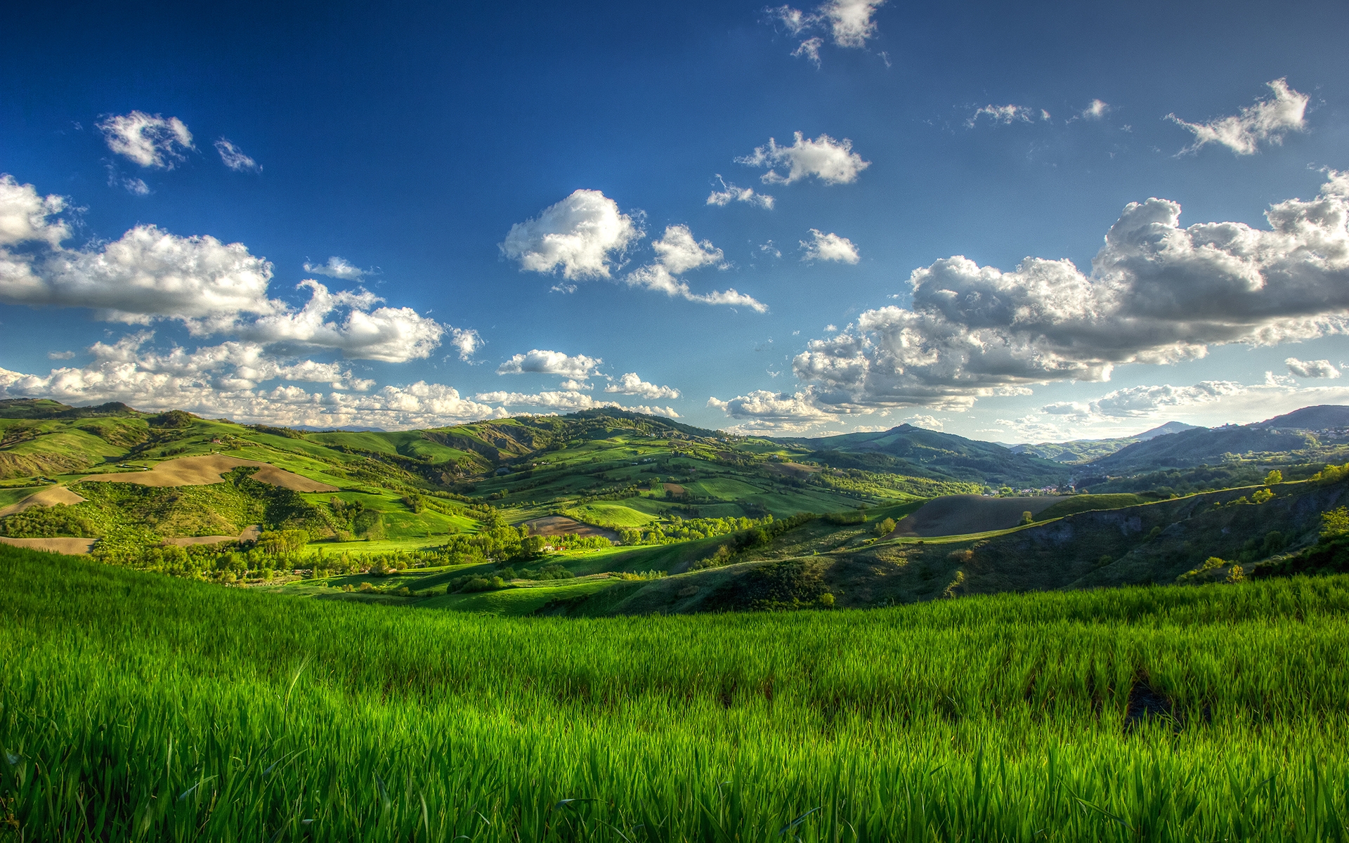 Sunny Green Hills Wallpaper Nature And Landscape