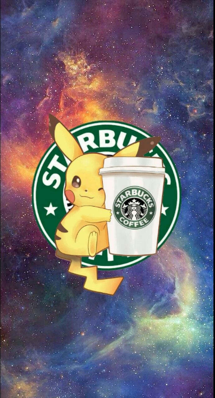 Pikachu Starbucks Universe Cute Cartoon Wallpaper Pokemon