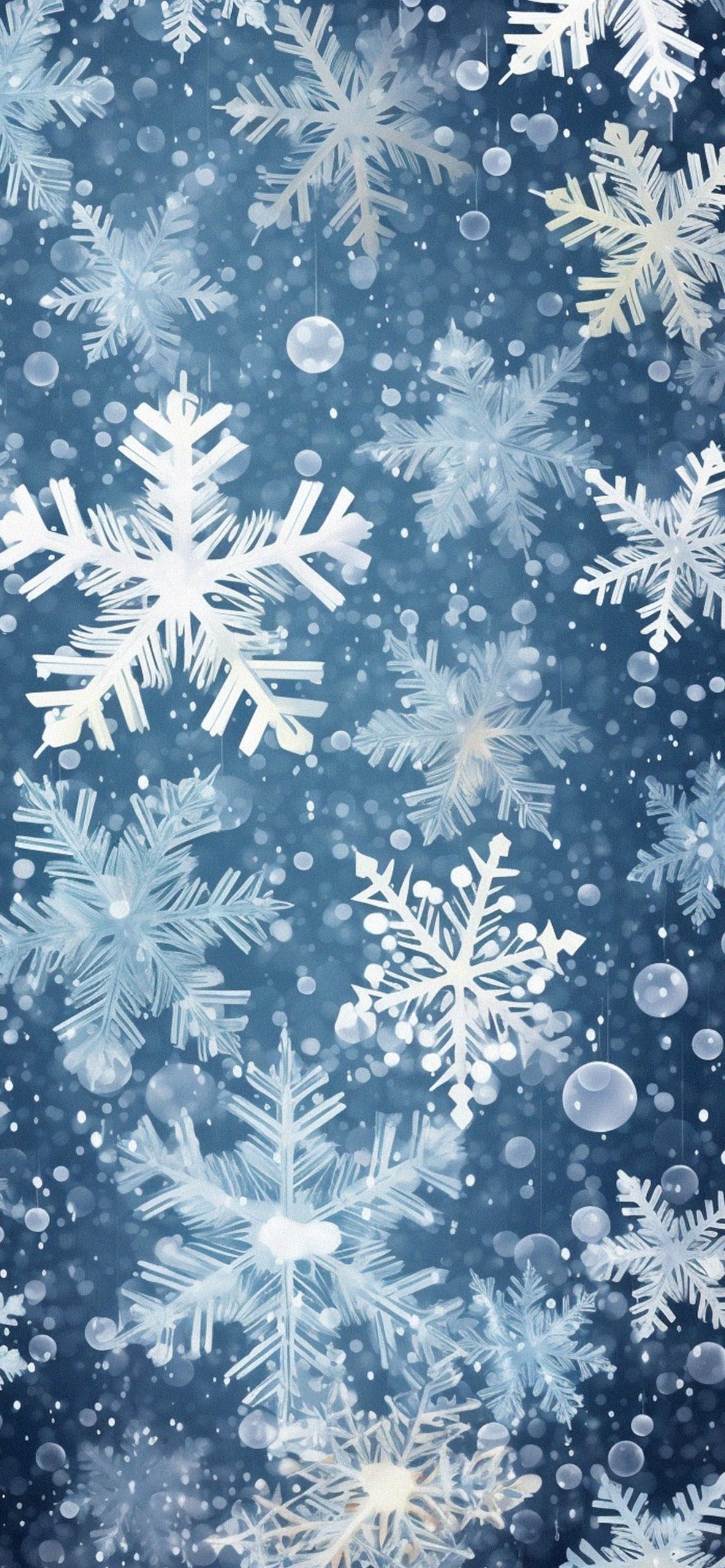 Snowflakes Fall Blue Wallpaper Winter For iPhone 4k