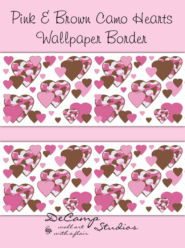 Pink Camo Border Paper for Pinterest