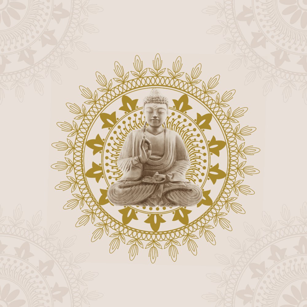 Bonbon Buddha Wallpaper Cream Gold From I Love Uk