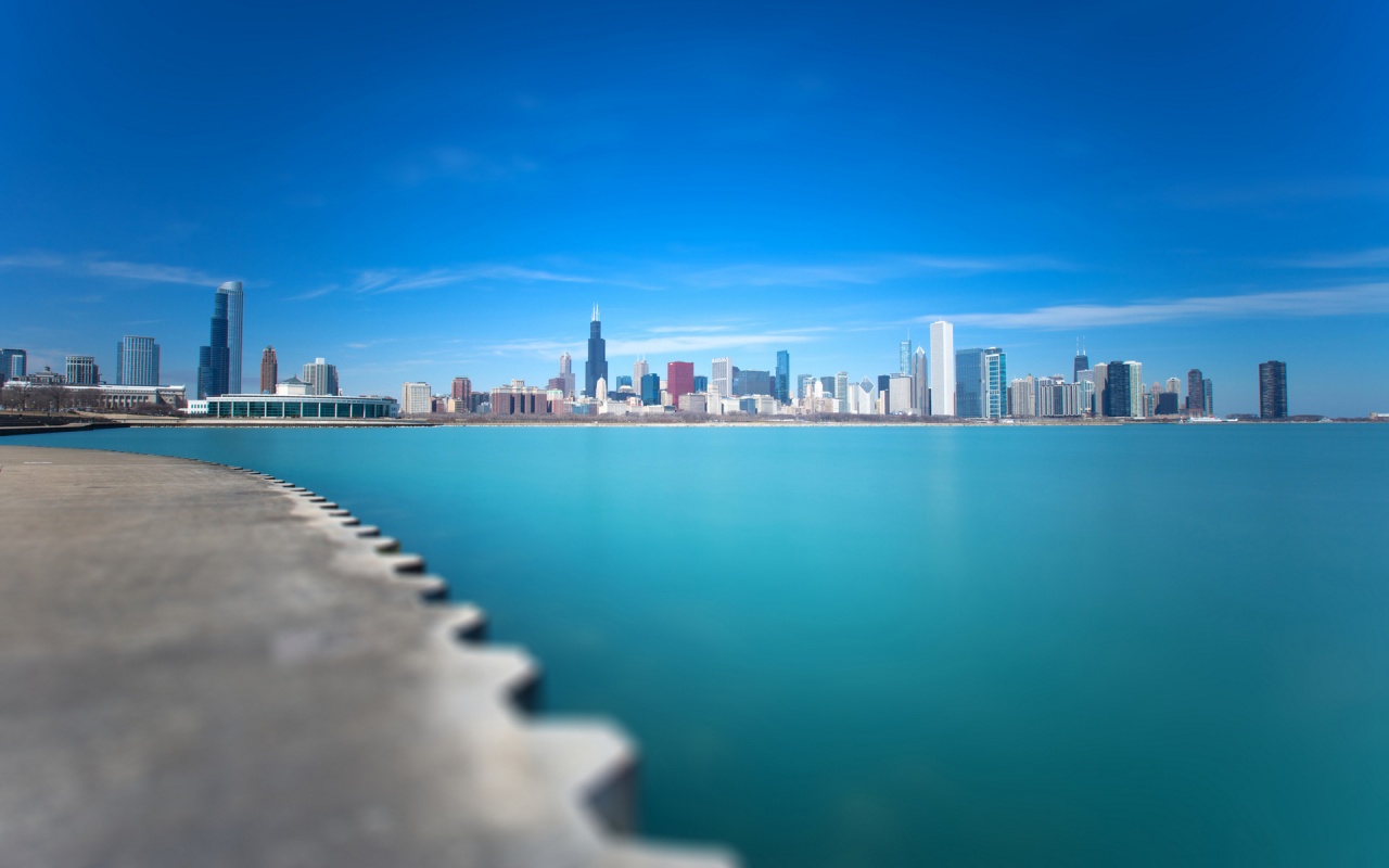 Michigan Chicago City Blue Lake HD Wallpaper