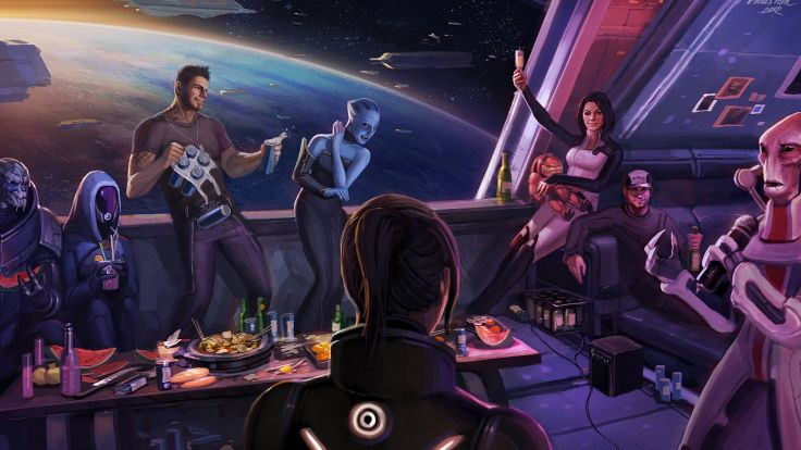 Happy Mass Effect Femshep Mander Shepard Wallpaper