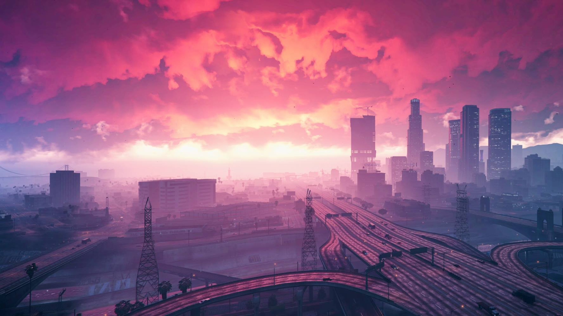 Grand Theft Auto V Sunset Artwork Laptop Full HD 1080p 4k Wallpaper