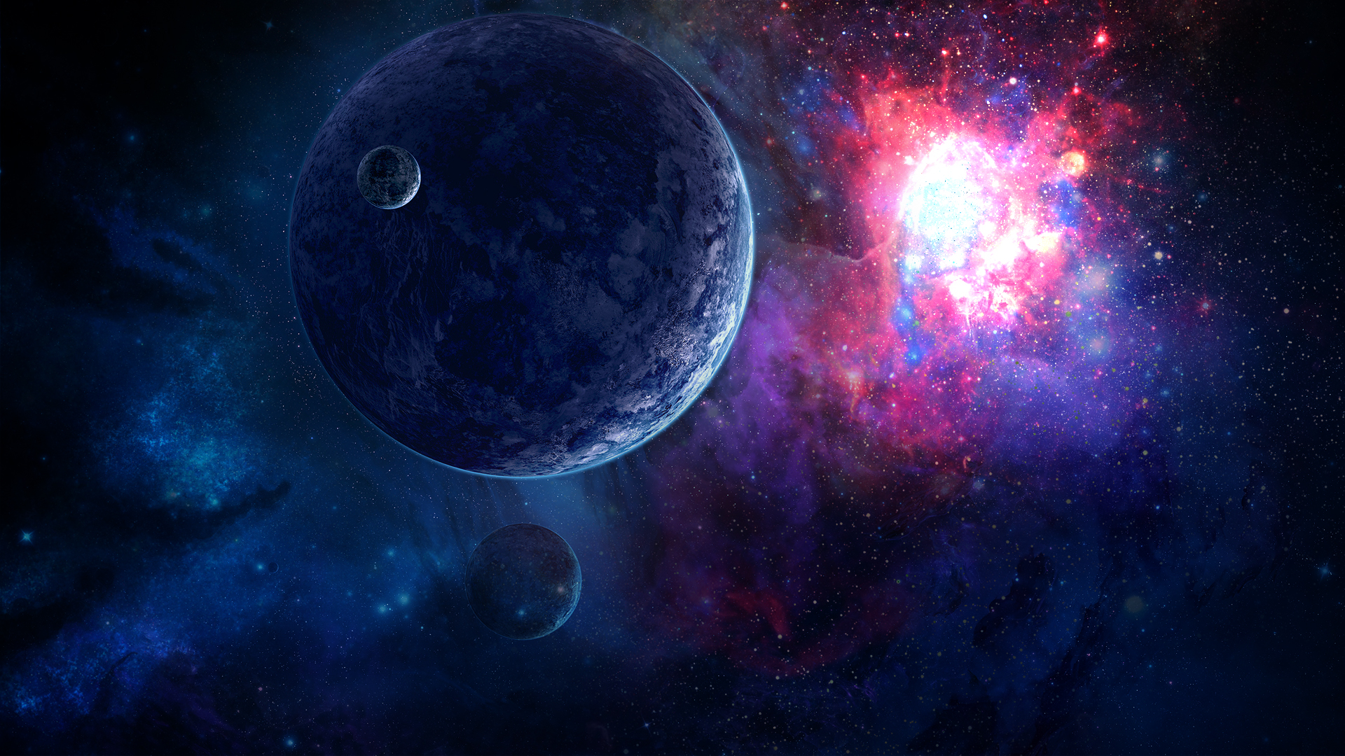 Space wallpaper 1920x1080 without lower planet by danielbemelen on