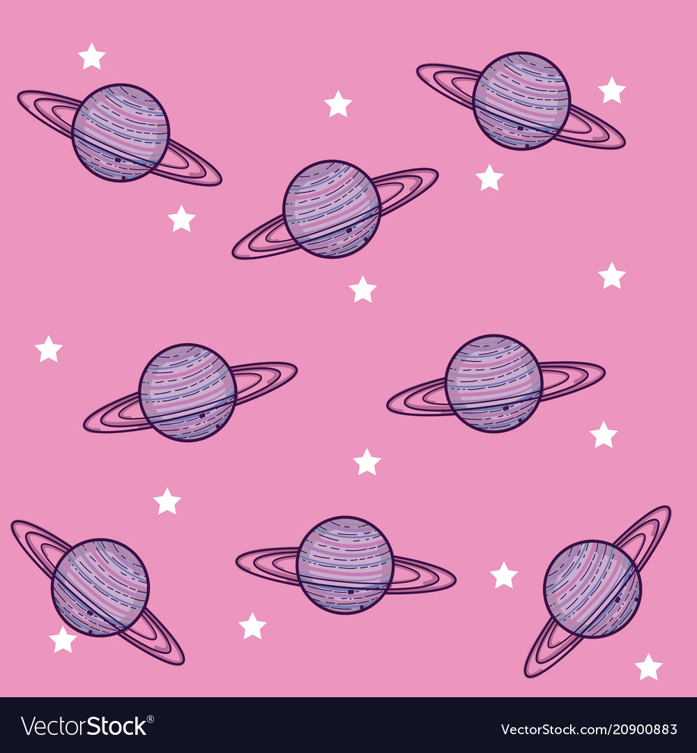 Saturn Plas Background Cartoons Royalty Vector Image
