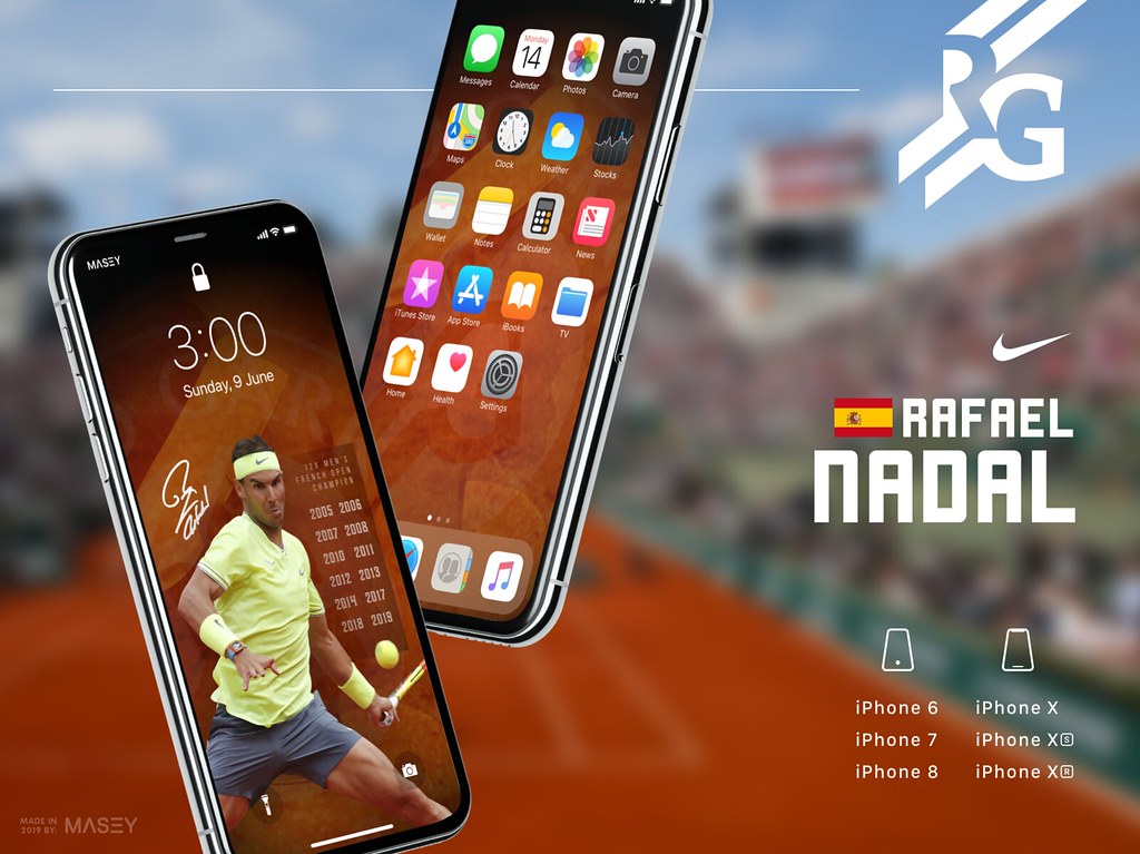 Rafael Nadal French Open iPhone Wallpaper X