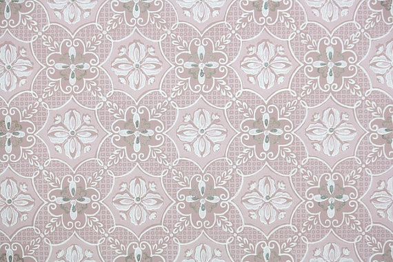 Listing 1940s Vintage Wallpaper Mauve And White