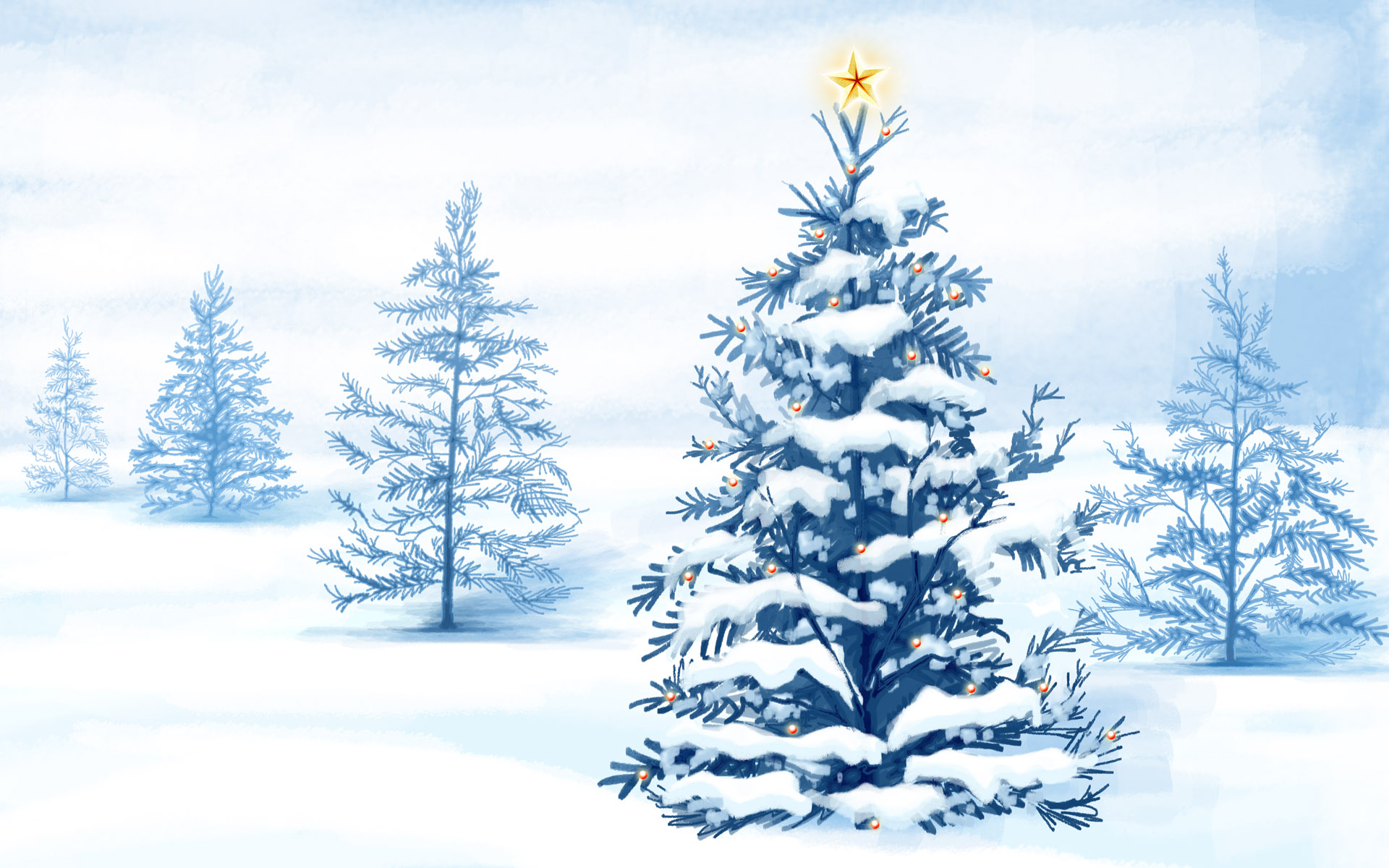 Christmas Snow Trees Wallpapers HD Wallpapers