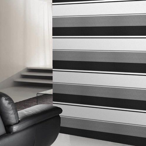 Poise Black White Grey Striped Wallpaper Kids Room