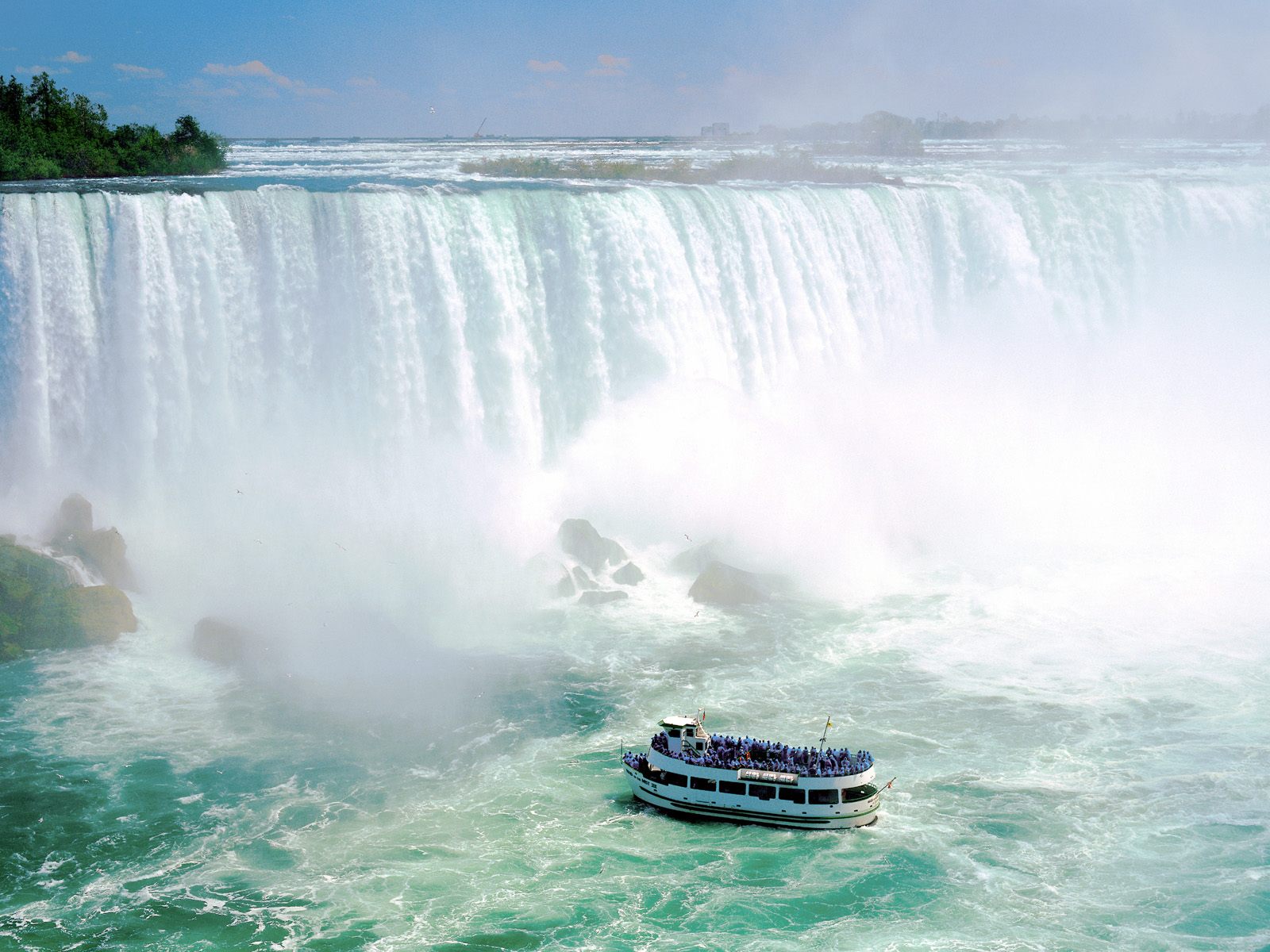 Wallpaper Waterfall Canada Ship Ontario Splash At Niagara