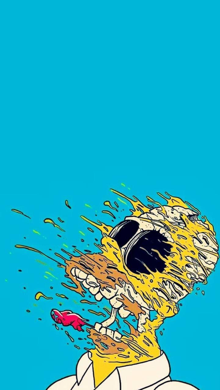 Homer Grime Cartoon Wallpaper Trippy