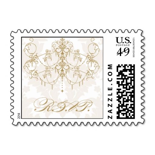 Gold Chandelier On Damask Background Rsvp Stamps This Great Stamp