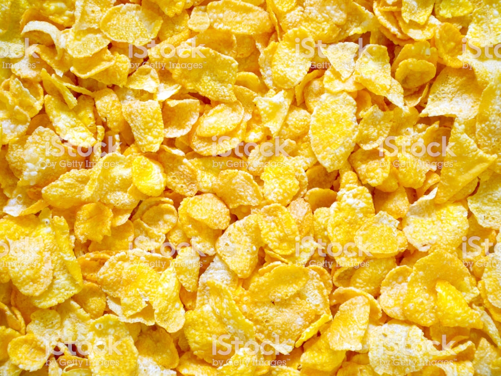 Cornflakes Breakfast Cereal Background Stock Photo