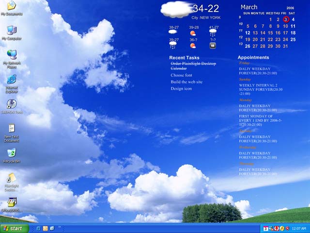 Active Desktop Calendar And Weather Software Plainsight