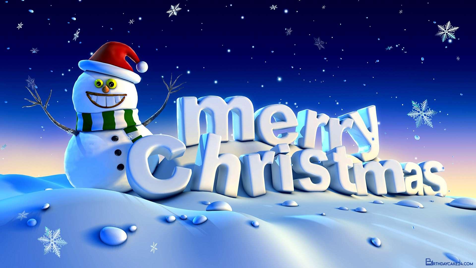 Snowman Merry Christmas HD wallpaper