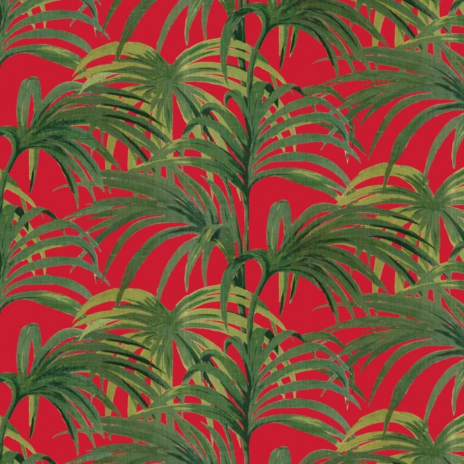 Palmeral Wallpaper Red Green Pinpina