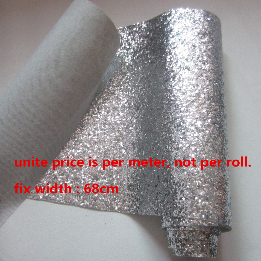 Free download width 68cm Chunky silver glitter wallpaper roll wall