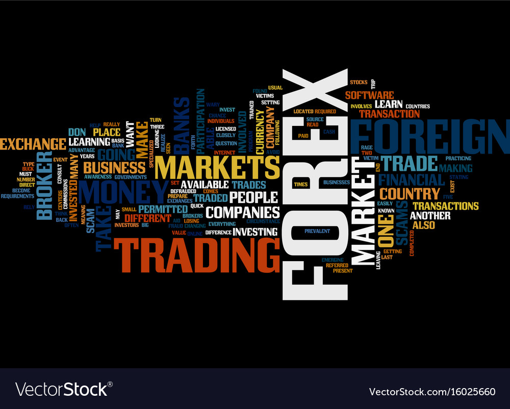 Forex Foreign Exchange Market Text Background Vector Image