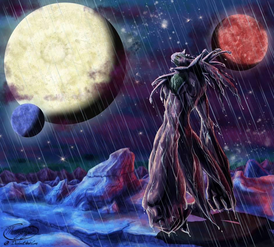Cherubimon In The Rain By Muddytiger