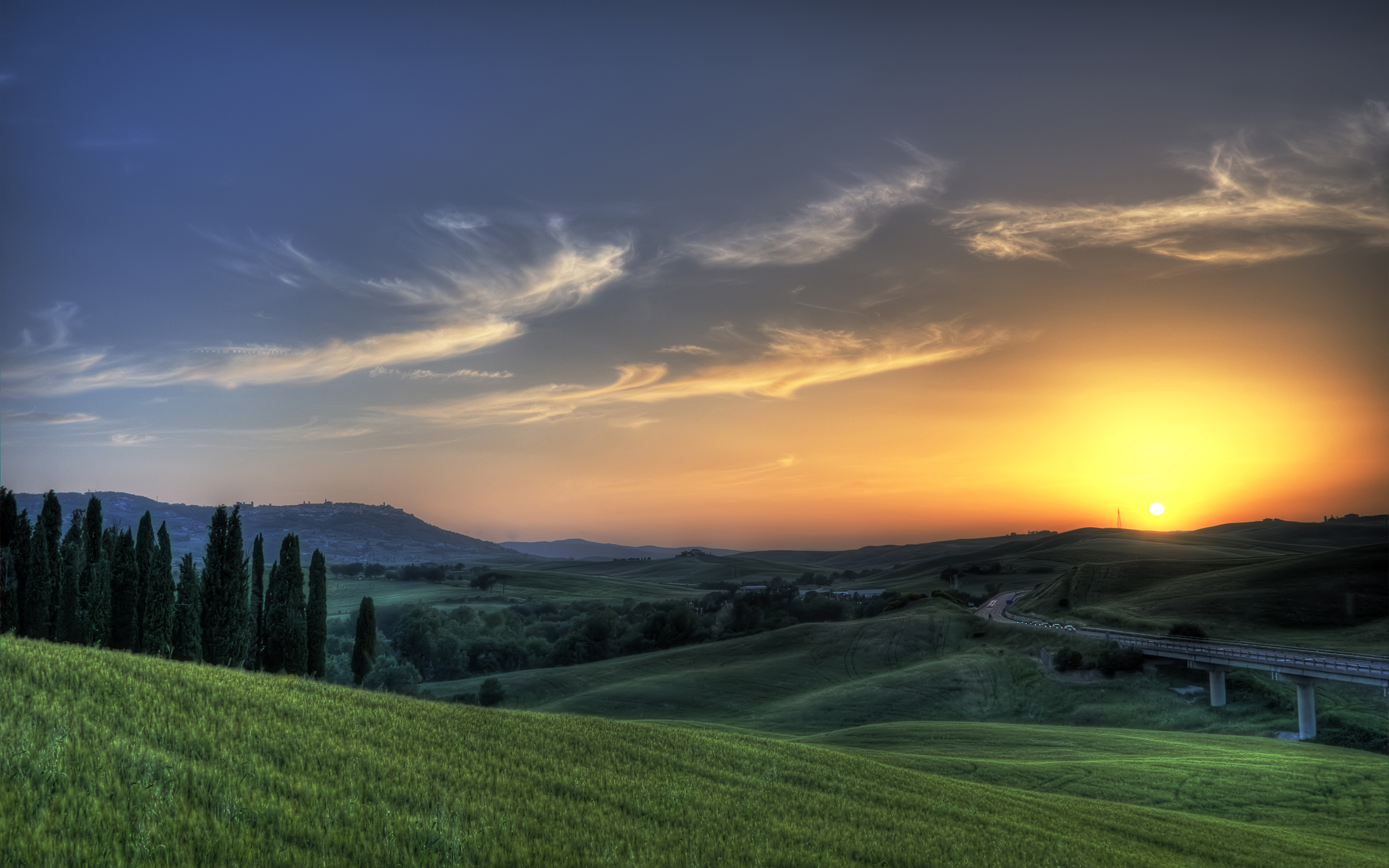 Sunset In Tuscany Wallpaper HD