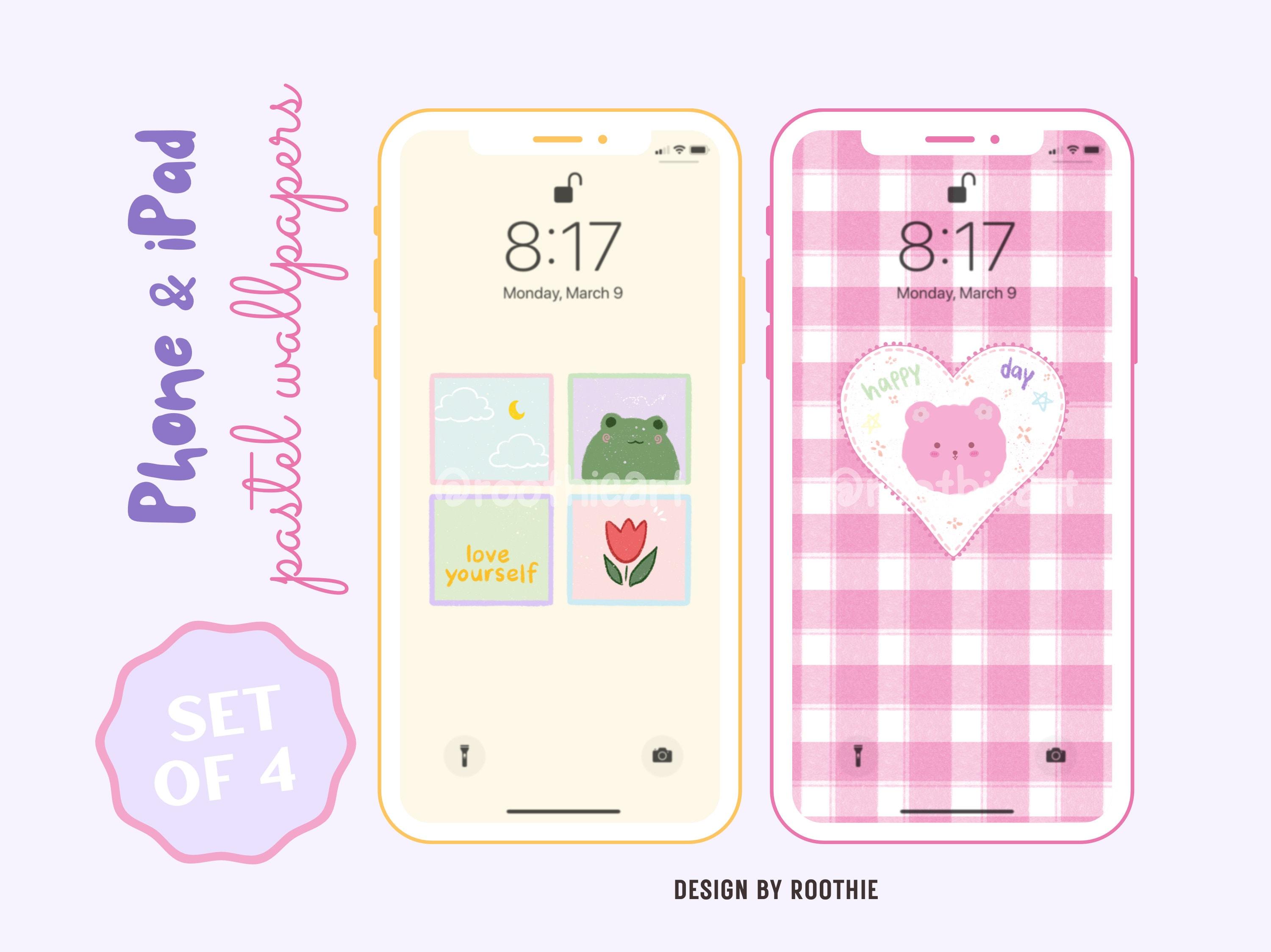 Set Of Cute Pastel Phone Wallpaper iPhone iPad