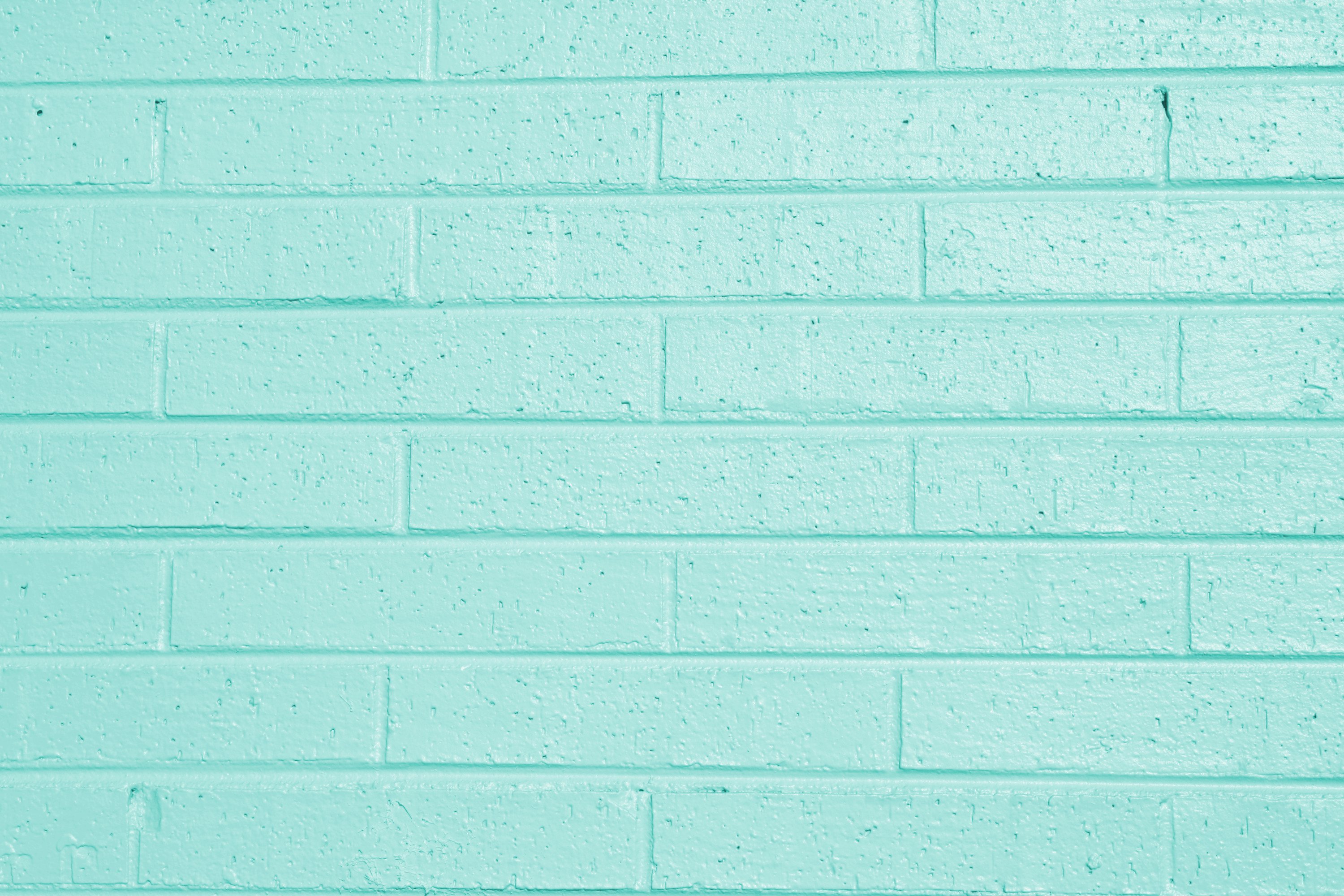 Aqua Green Painted Brick Wall Texture High Resolution Photo
