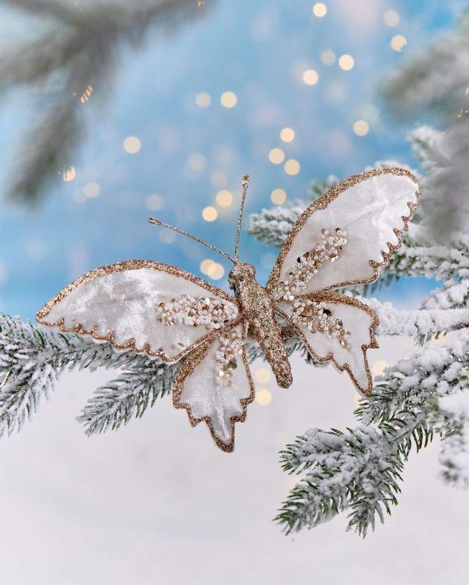 Billy Butterfly Christmas Decoration Off white Newport