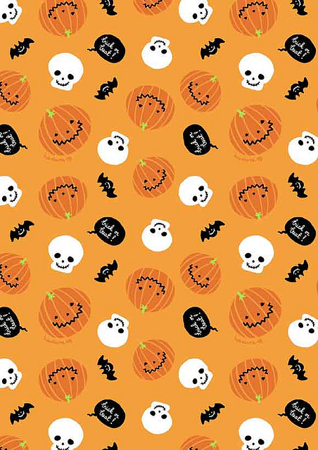 Printable Halloween pattern paper from Babalisme